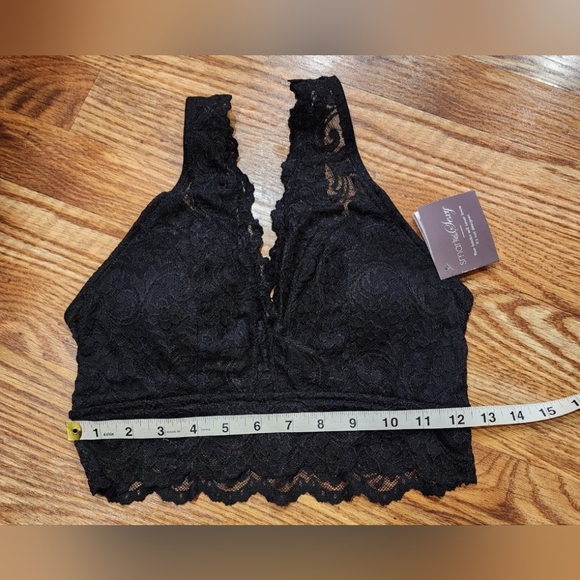 NWT Smart & Sexy Signature Lace Deep V Black Bralette Size L - Picture 8 of 9